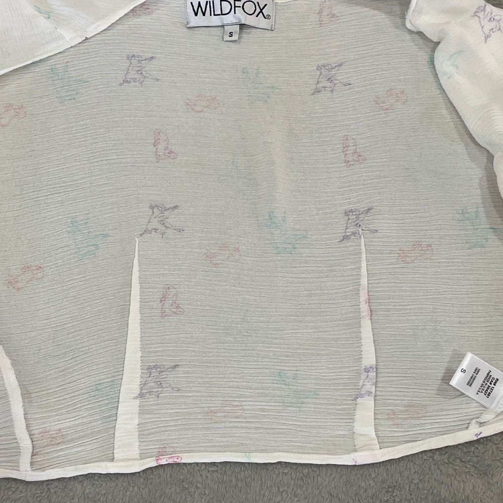 Wildfox Couture Short Sleeve Wrap Top Size Small - Picture 6 of 9